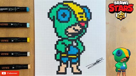 dessin brawl stars leon|TUTO DESSIN PIXEL ART BRAWL STARS LÉON / HOW TO。